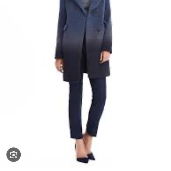 Banana Republic Double Breasted Wool Blue Ombre Coat Size Small - Picture 3 of 16